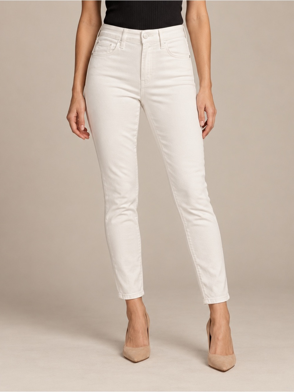 PAIGE Hoxton Ankle Skinny Jeans White Size 29 High Rise Stretch